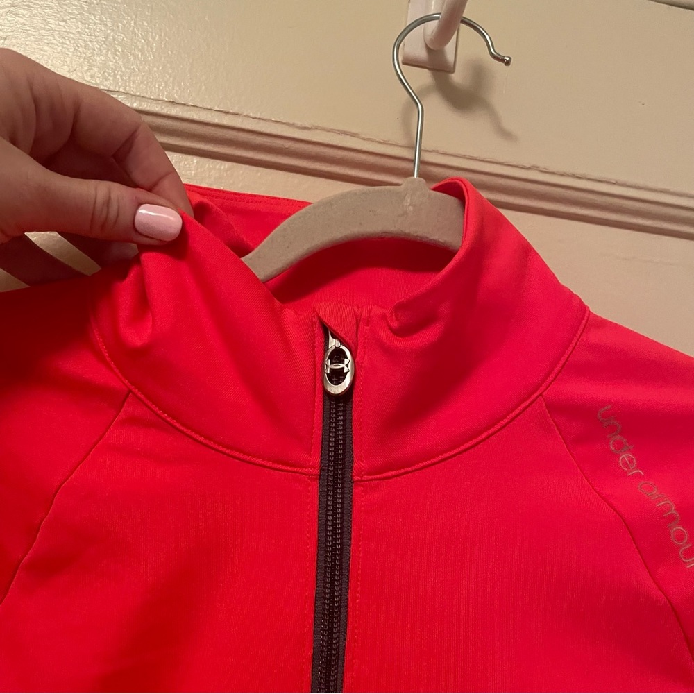 Under Armour Women's UA Meridian Jacket - bright coral orange - size Medium - Picture 3 of 11